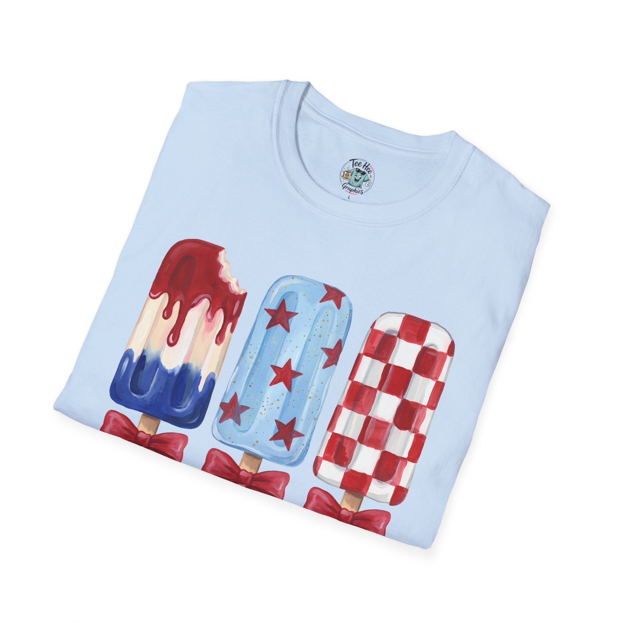 Sweet Freedom Popsicle T-Shirt — Red, White & Blue Stars