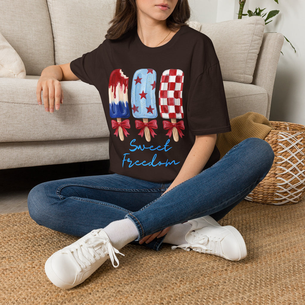 Sweet Freedom Popsicle T-Shirt — Red, White & Blue Stars