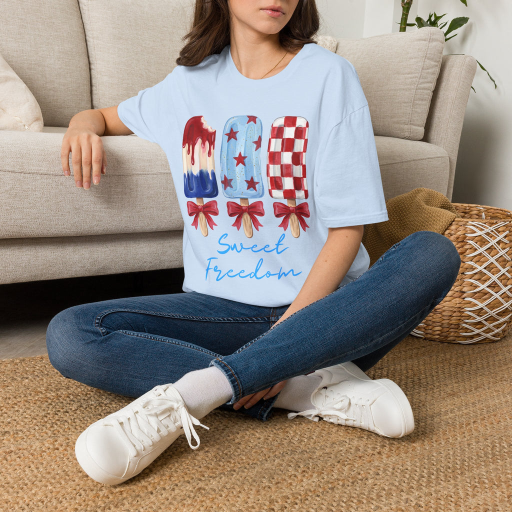 Sweet Freedom Popsicle T-Shirt — Red, White & Blue Stars
