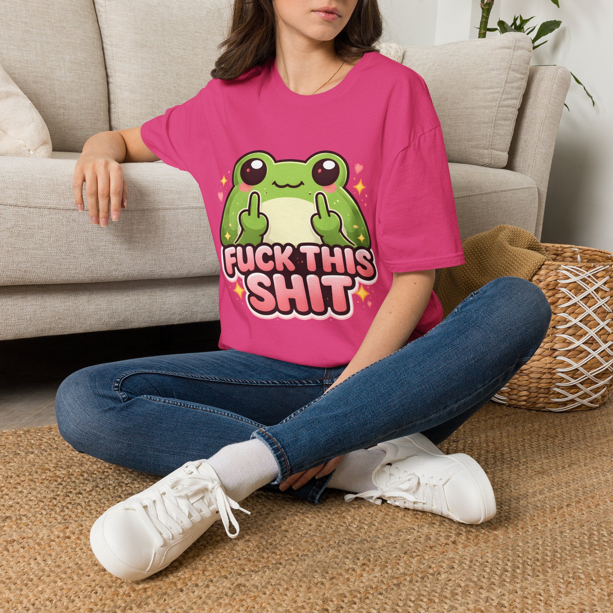 Fuck This Shit Cute Frog T-Shirt — Funny Frog Graphic Tee