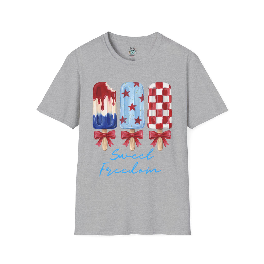 Sweet Freedom Popsicle T-Shirt — Red, White & Blue Stars