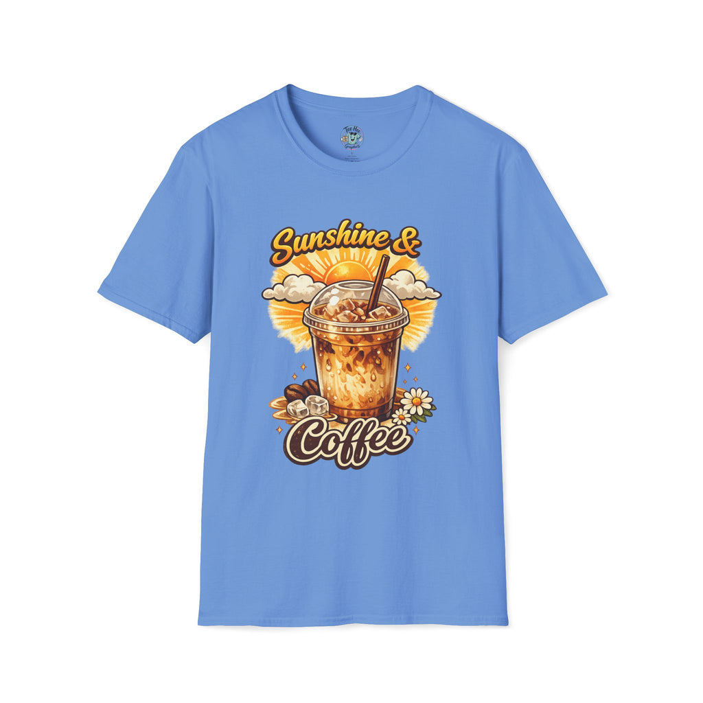 Sunshine & Iced Coffee T-Shirt — Summer Cafe Vibes Tee