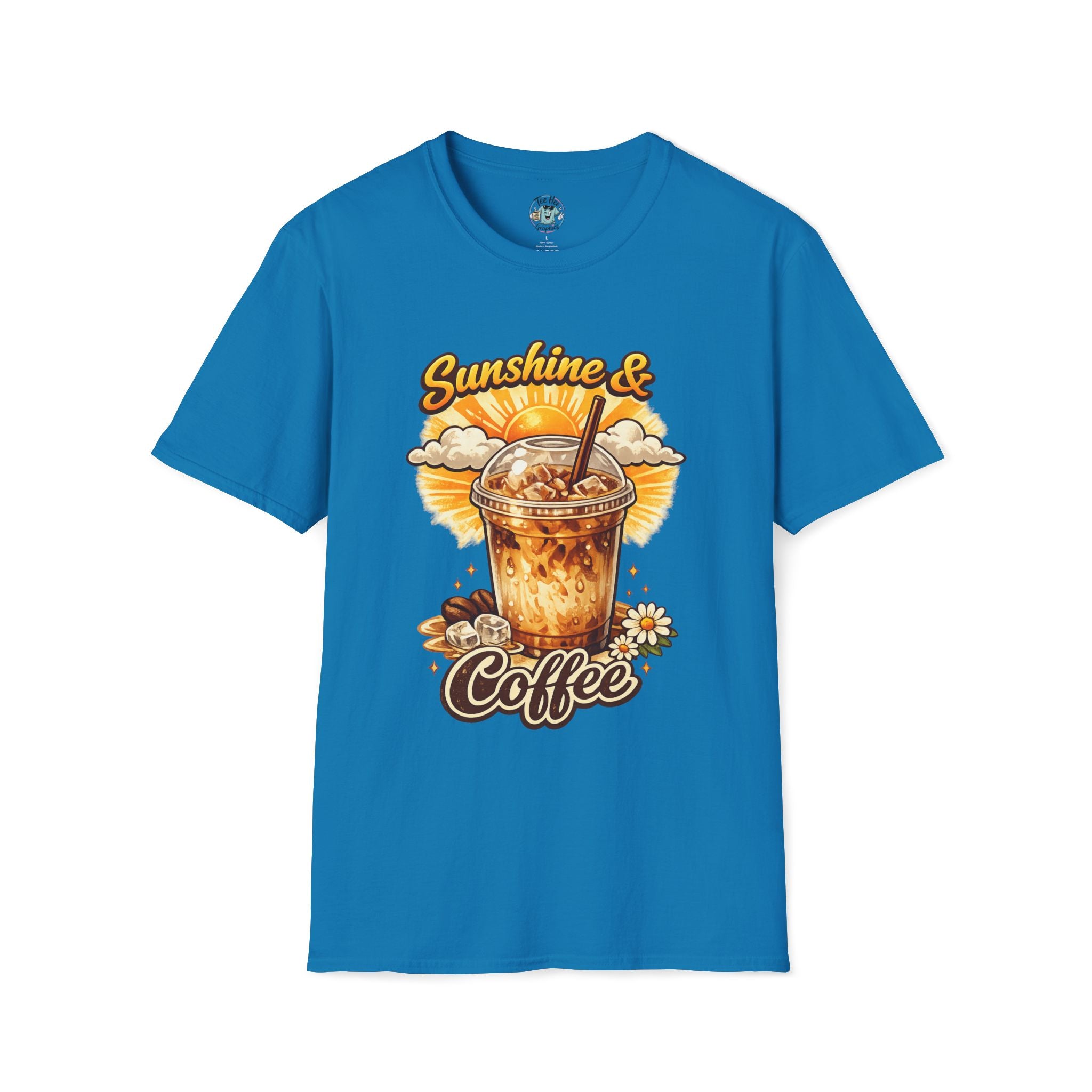 Sunshine & Iced Coffee T-Shirt — Summer Cafe Vibes Tee
