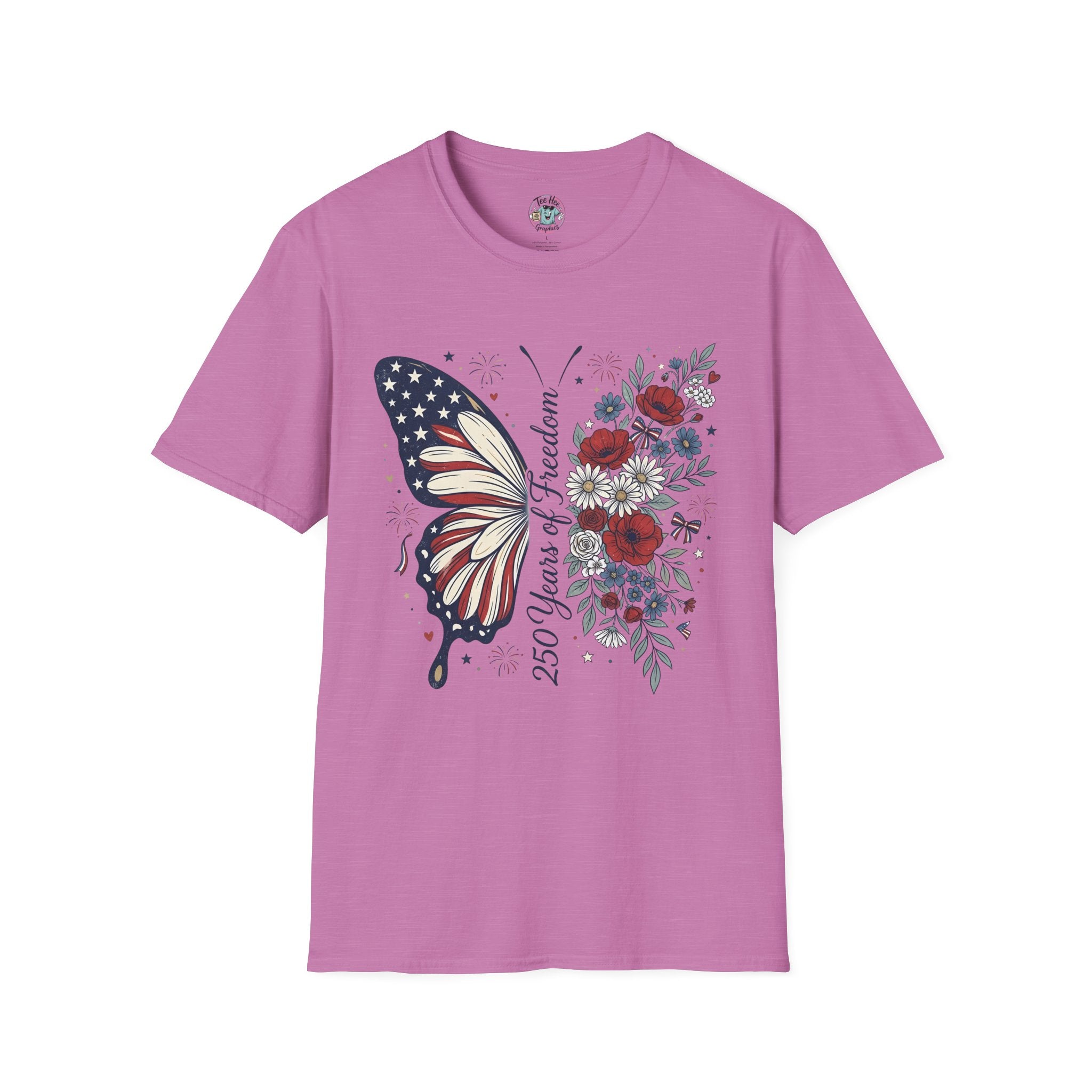 Patriotic Butterfly T-Shirt — 4th of July Freedom Floral Tee