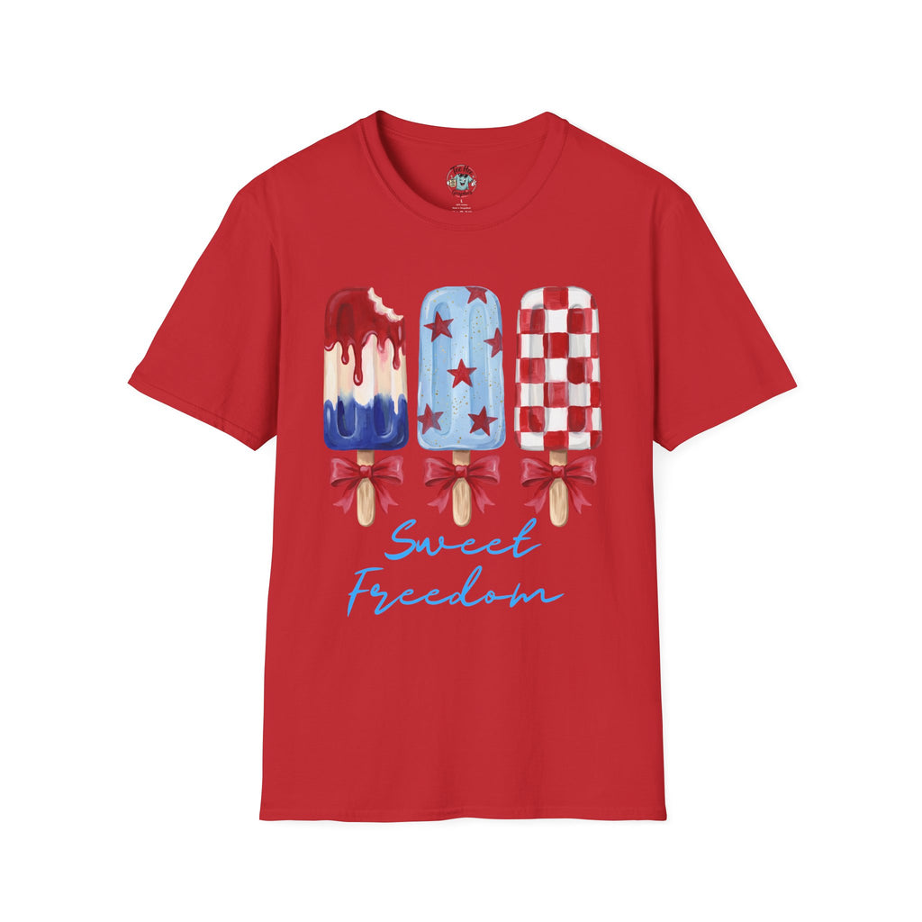 Sweet Freedom Popsicle T-Shirt — Red, White & Blue Stars