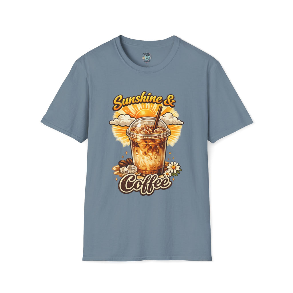 Sunshine & Iced Coffee T-Shirt — Summer Cafe Vibes Tee