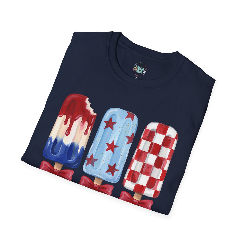 Sweet Freedom Popsicle T-Shirt — Red, White & Blue Stars