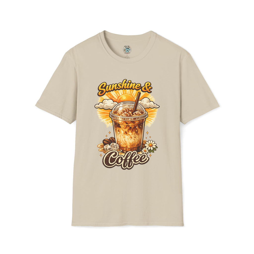 Sunshine & Iced Coffee T-Shirt — Summer Cafe Vibes Tee
