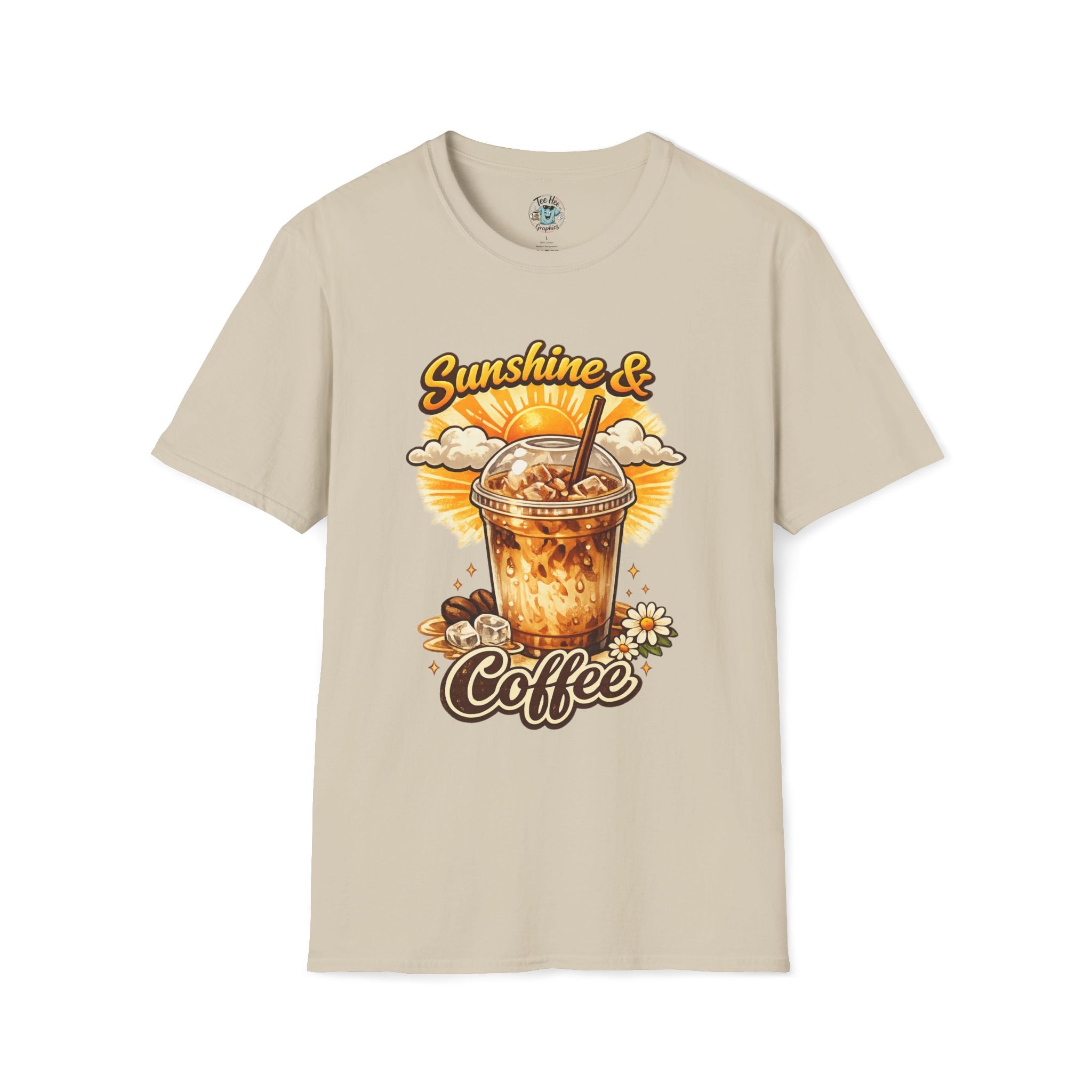 Sunshine & Iced Coffee T-Shirt — Summer Cafe Vibes Tee