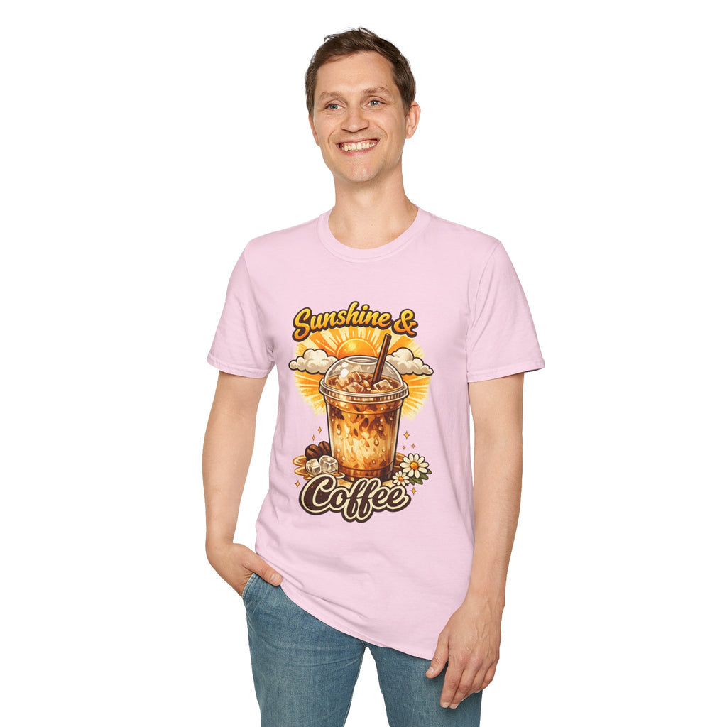 Sunshine & Iced Coffee T-Shirt — Summer Cafe Vibes Tee