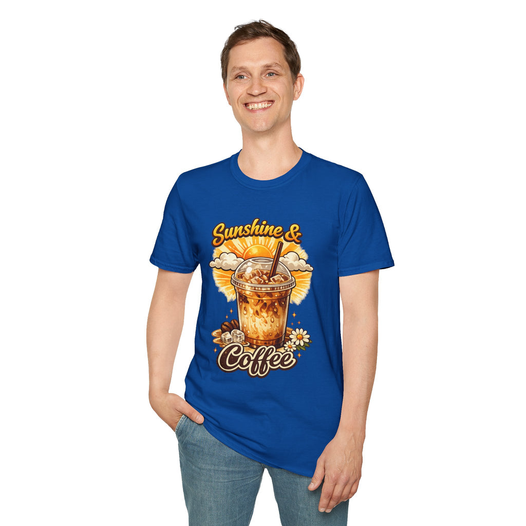 Sunshine & Iced Coffee T-Shirt — Summer Cafe Vibes Tee