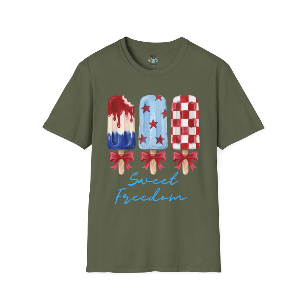 Sweet Freedom Popsicle T-Shirt — Red, White & Blue Stars