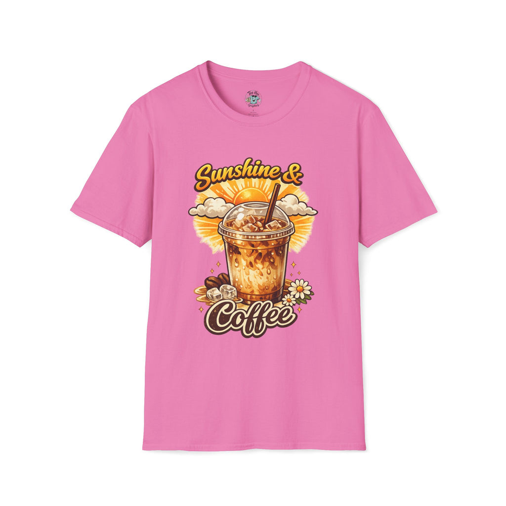 Sunshine & Iced Coffee T-Shirt — Summer Cafe Vibes Tee