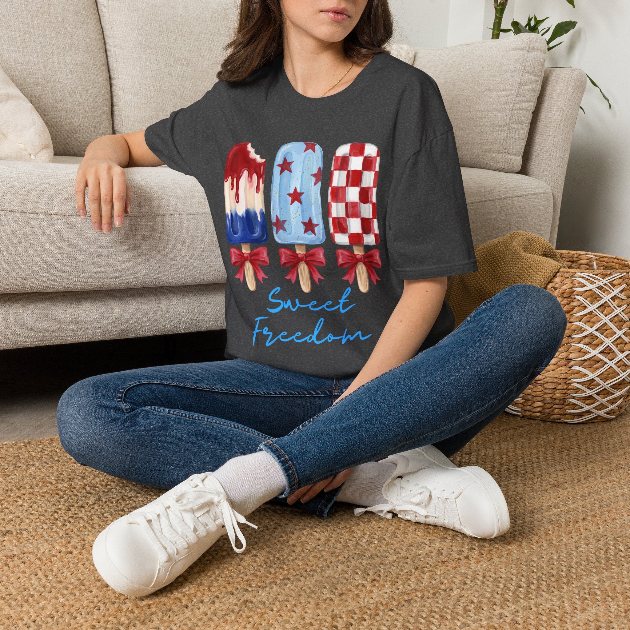 Sweet Freedom Popsicle T-Shirt — Red, White & Blue Stars