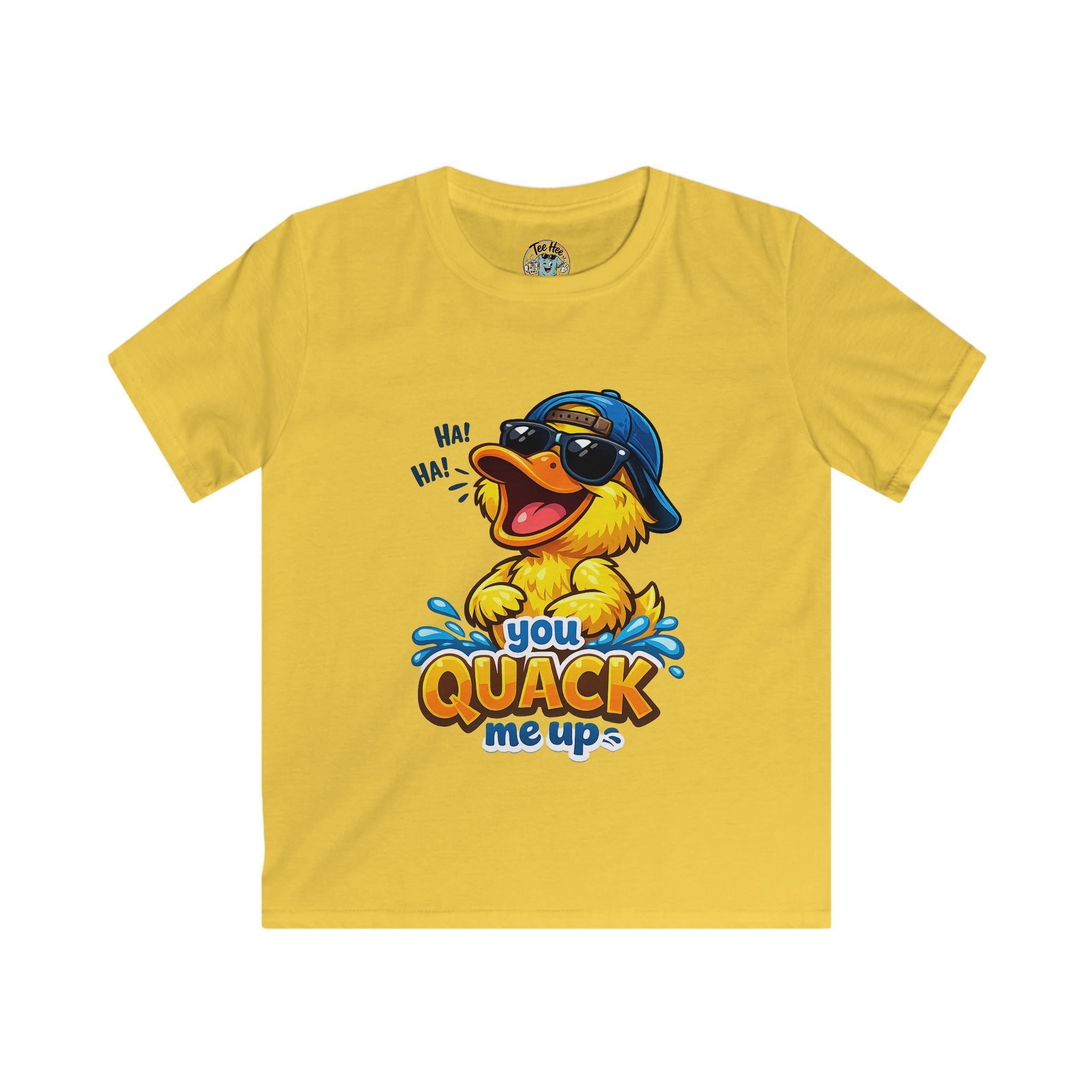 Kids Tee — "you QUACK me up" Funny Duck Graphic with Sunglasses & Hat