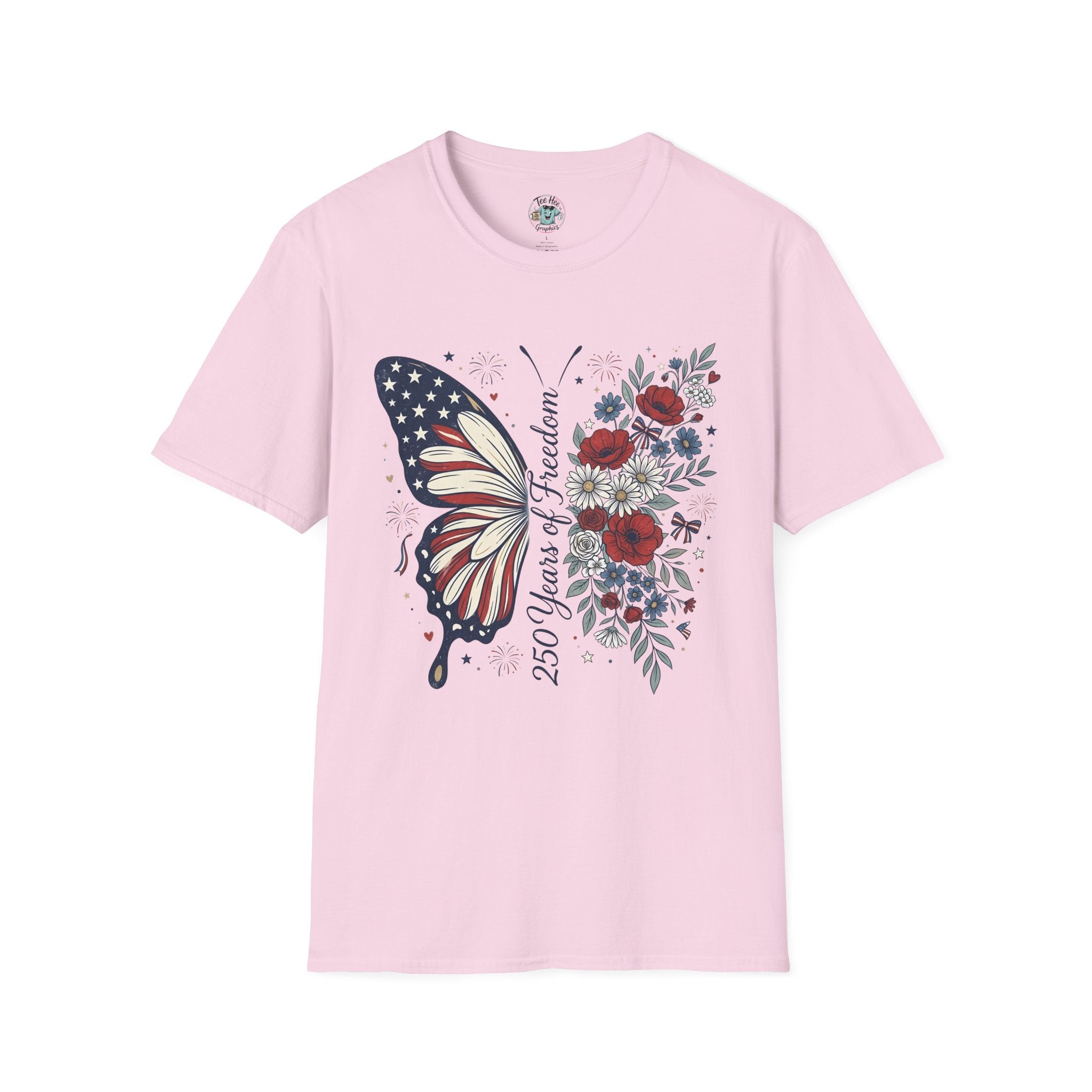 Patriotic Butterfly T-Shirt — 4th of July Freedom Floral Tee