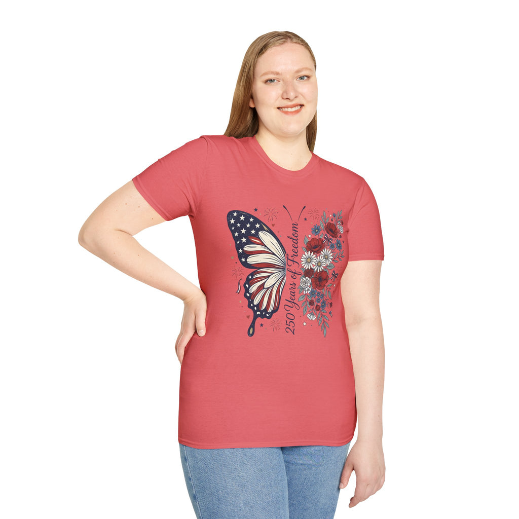Patriotic Butterfly T-Shirt — 4th of July Freedom Floral Tee