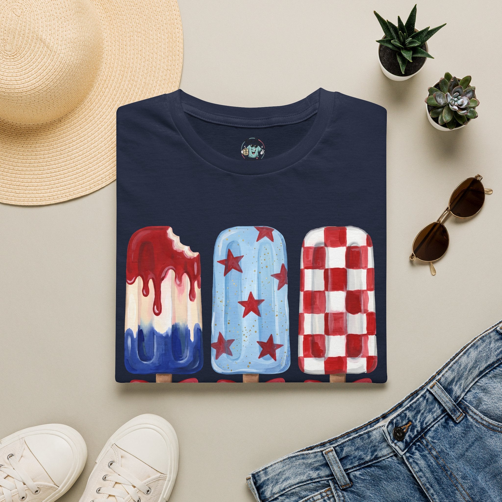 Sweet Freedom Popsicle T-Shirt — Red, White & Blue Stars