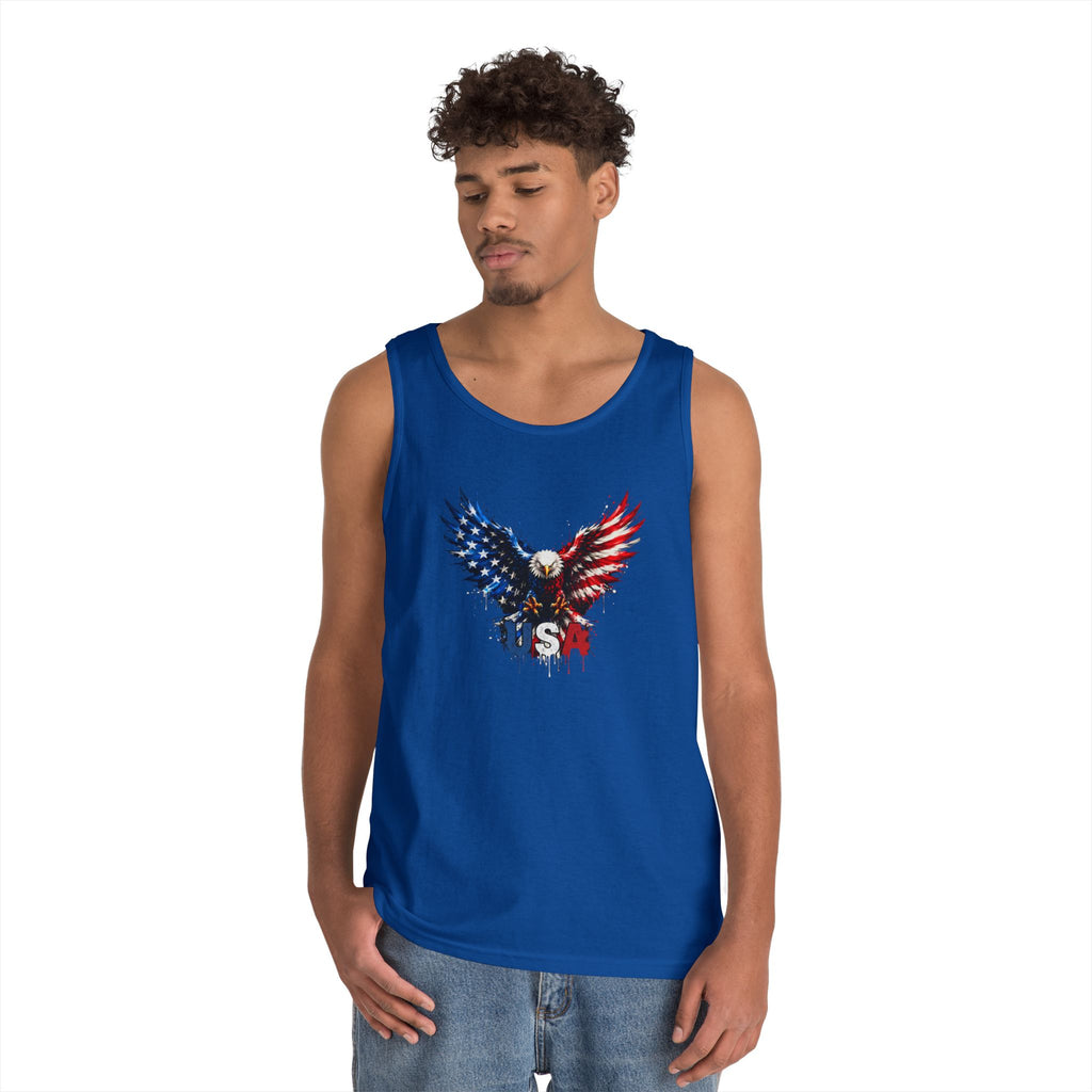 Patriotic USA Eagle Tank Top — Red, White & Blue American Flag Design