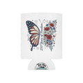 Patriotic Butterfly Can Cooler — Red White & Blue Koozie