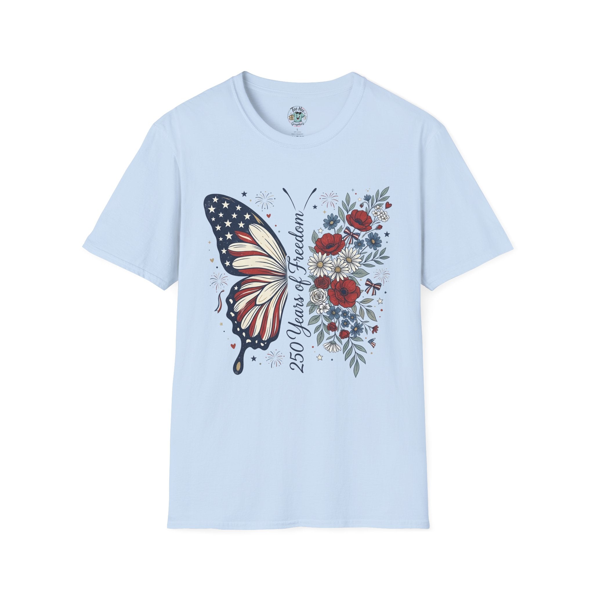 Patriotic Butterfly T-Shirt — 4th of July Freedom Floral Tee