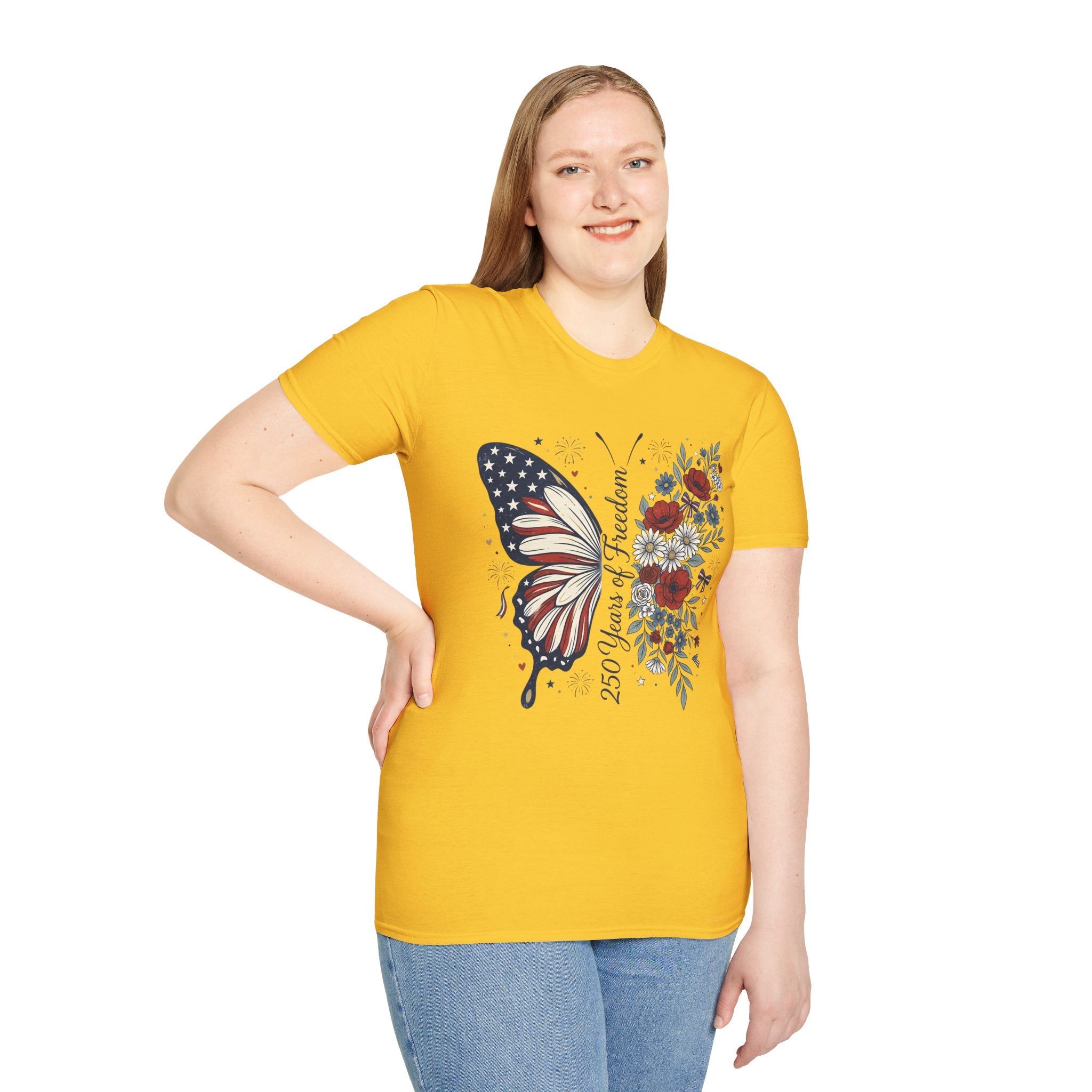 Patriotic Butterfly T-Shirt — 4th of July Freedom Floral Tee