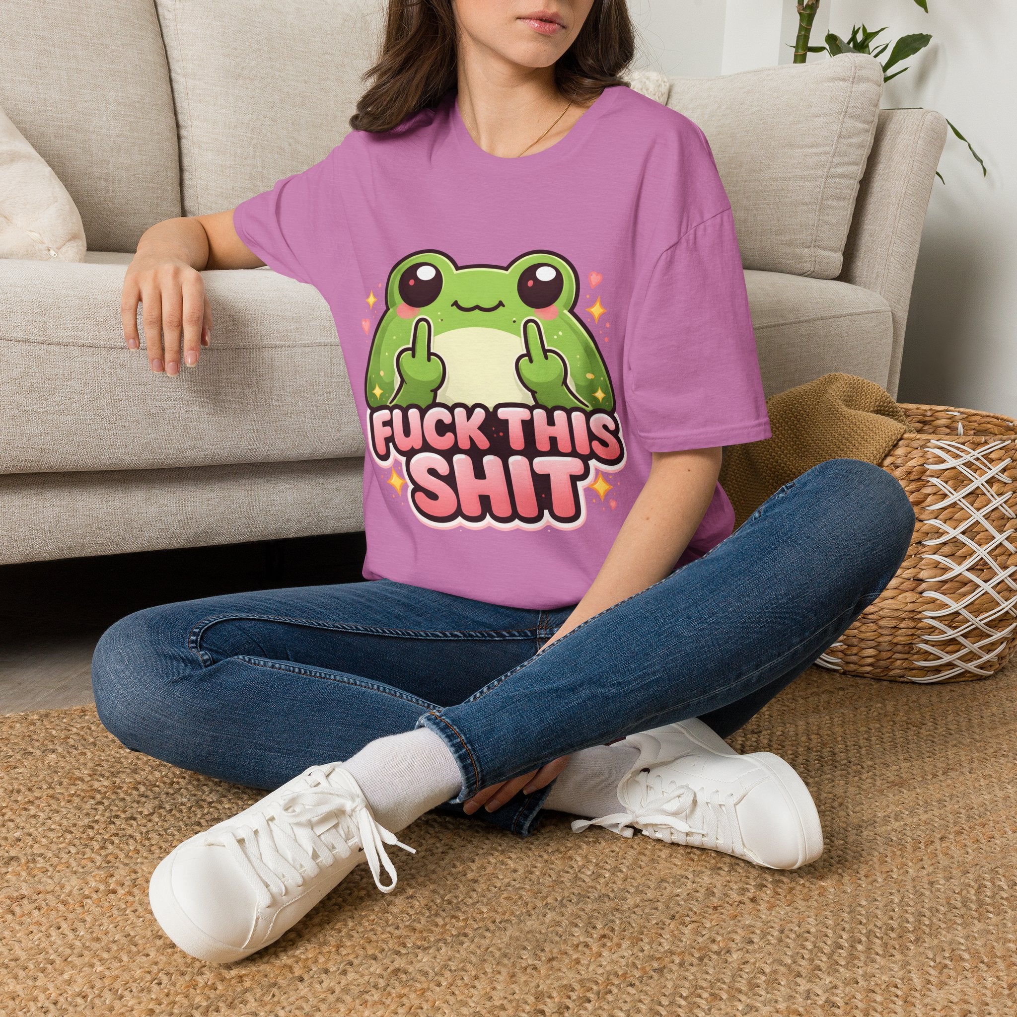 Fuck This Shit Cute Frog T-Shirt — Funny Frog Graphic Tee