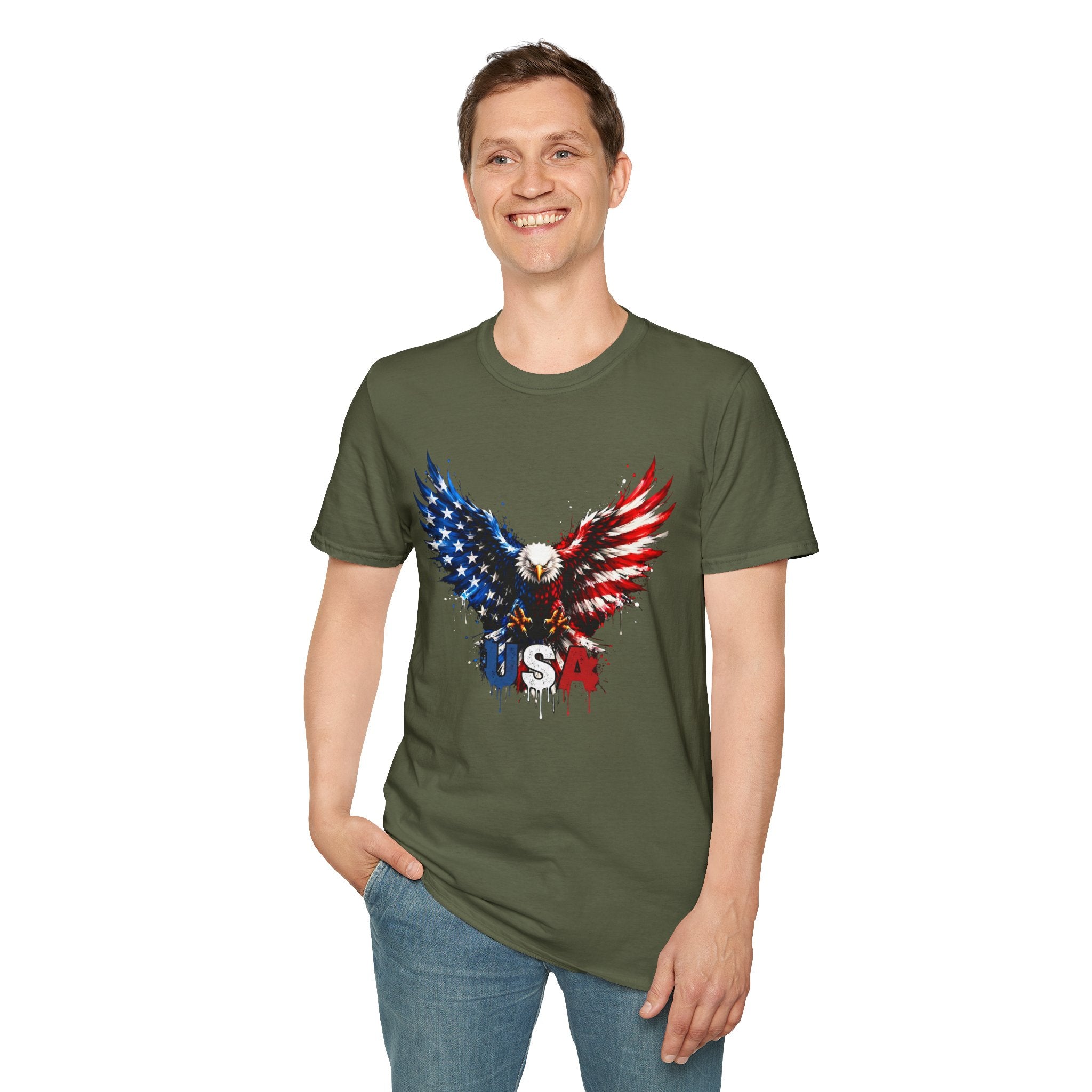 Patriotic Eagle T-Shirt — USA Red White & Blue Tee