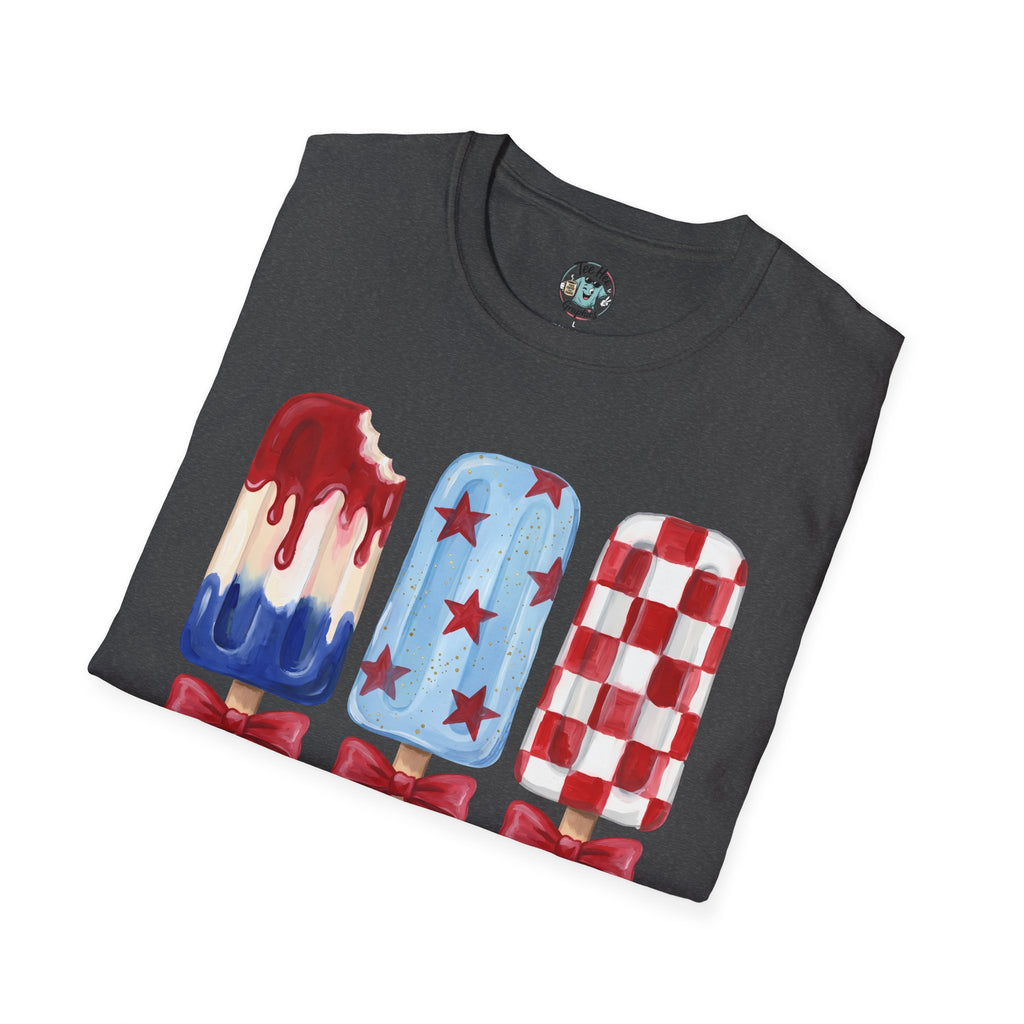 Sweet Freedom Popsicle T-Shirt — Red, White & Blue Stars