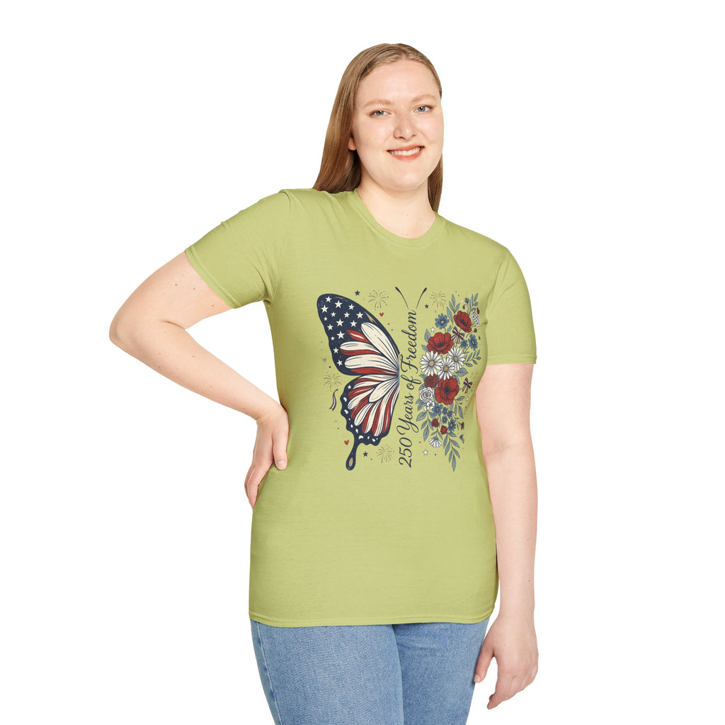 Patriotic Butterfly T-Shirt — 4th of July Freedom Floral Tee