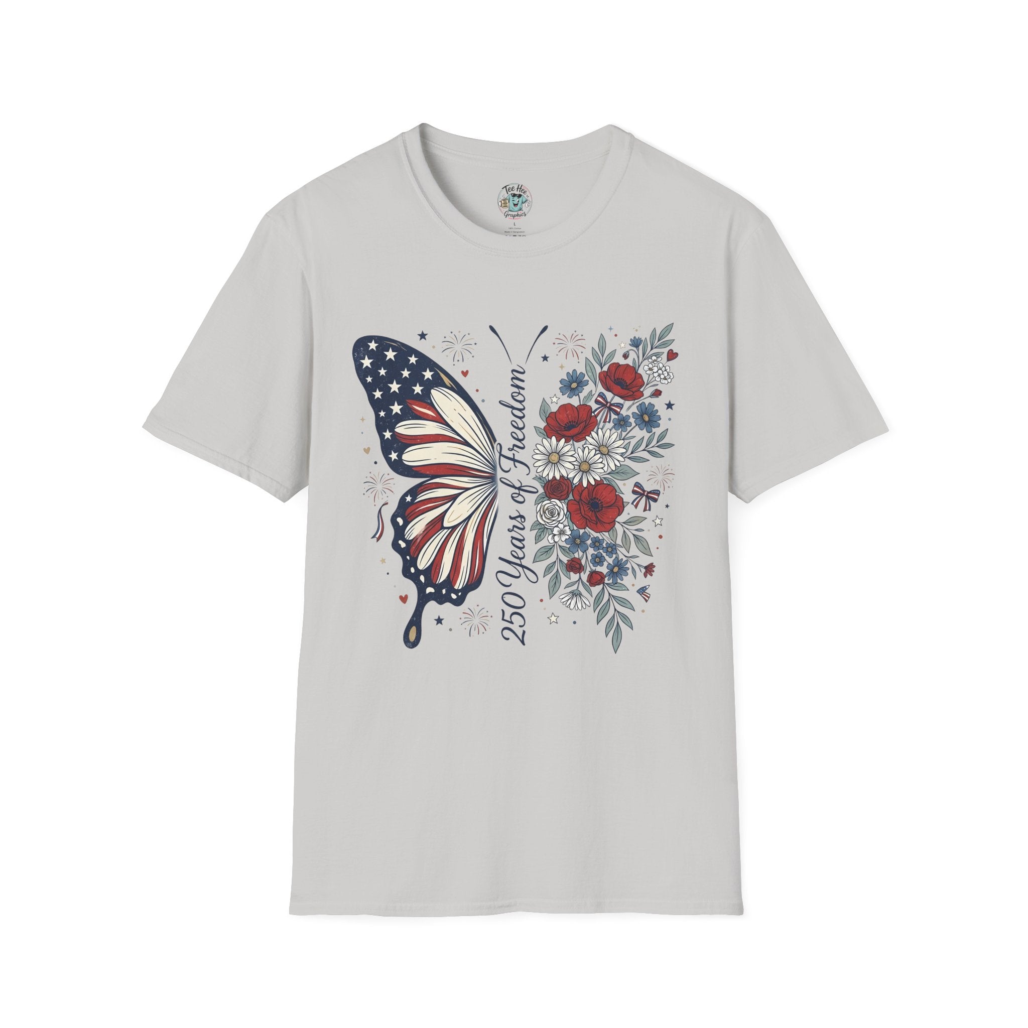 Patriotic Butterfly T-Shirt — 4th of July Freedom Floral Tee