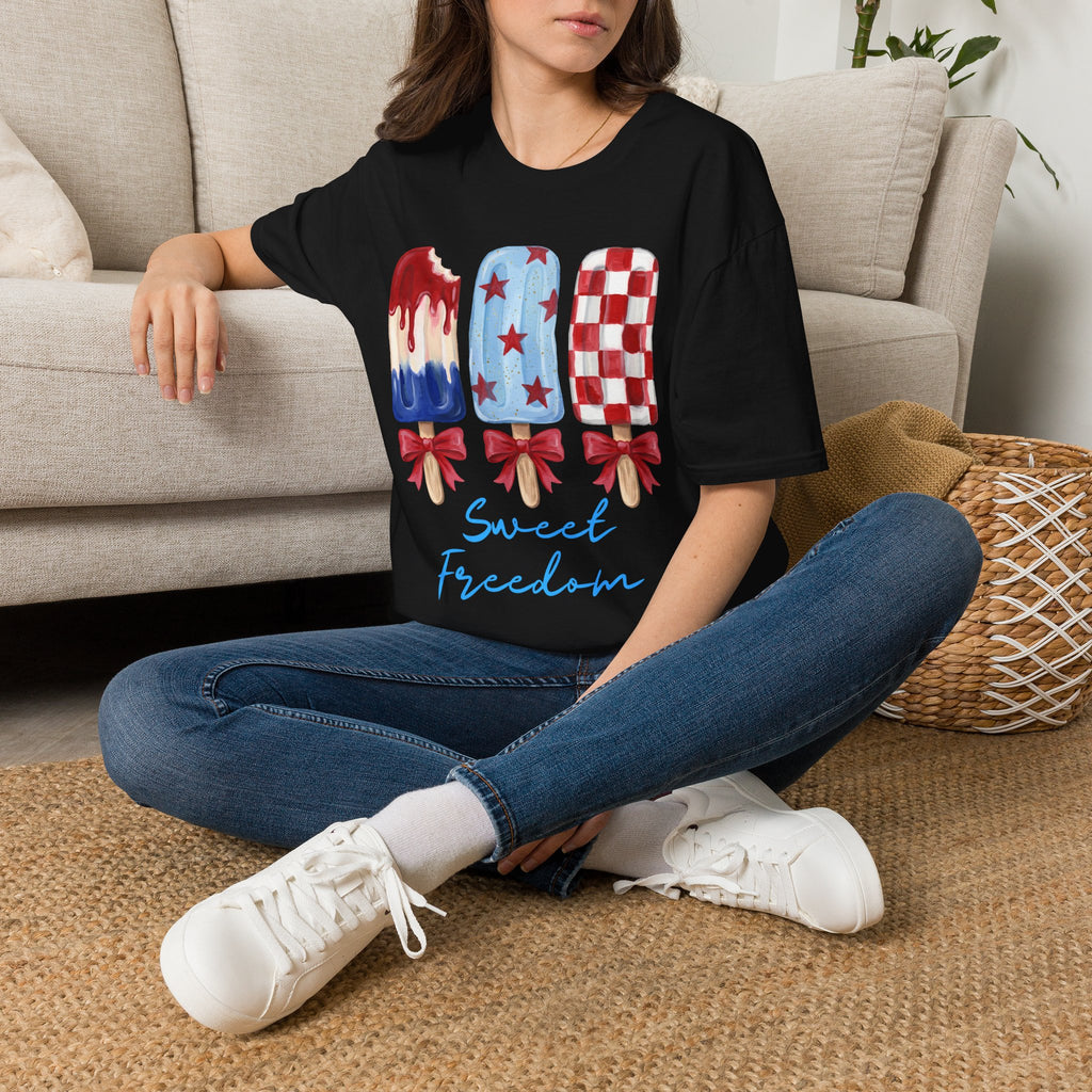 Sweet Freedom Popsicle T-Shirt — Red, White & Blue Stars