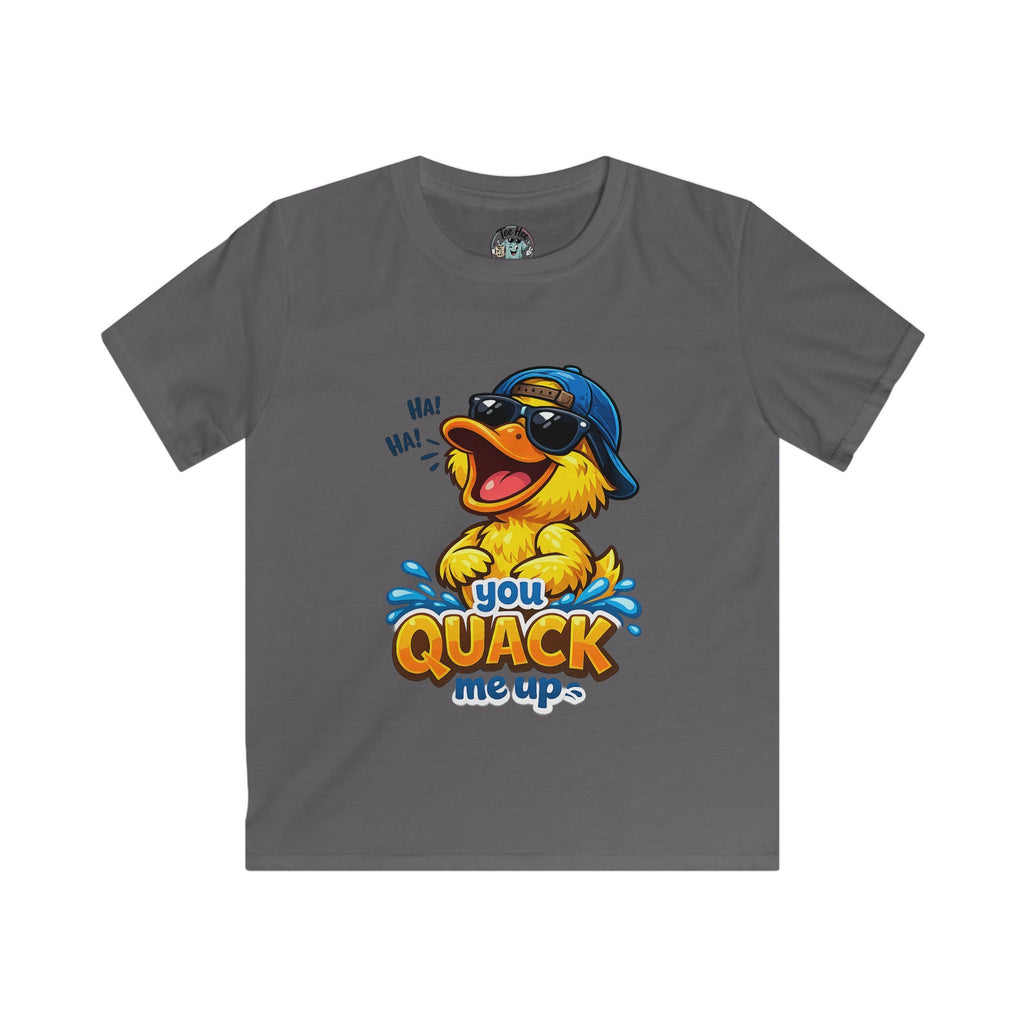 Kids Tee — "you QUACK me up" Funny Duck Graphic with Sunglasses & Hat