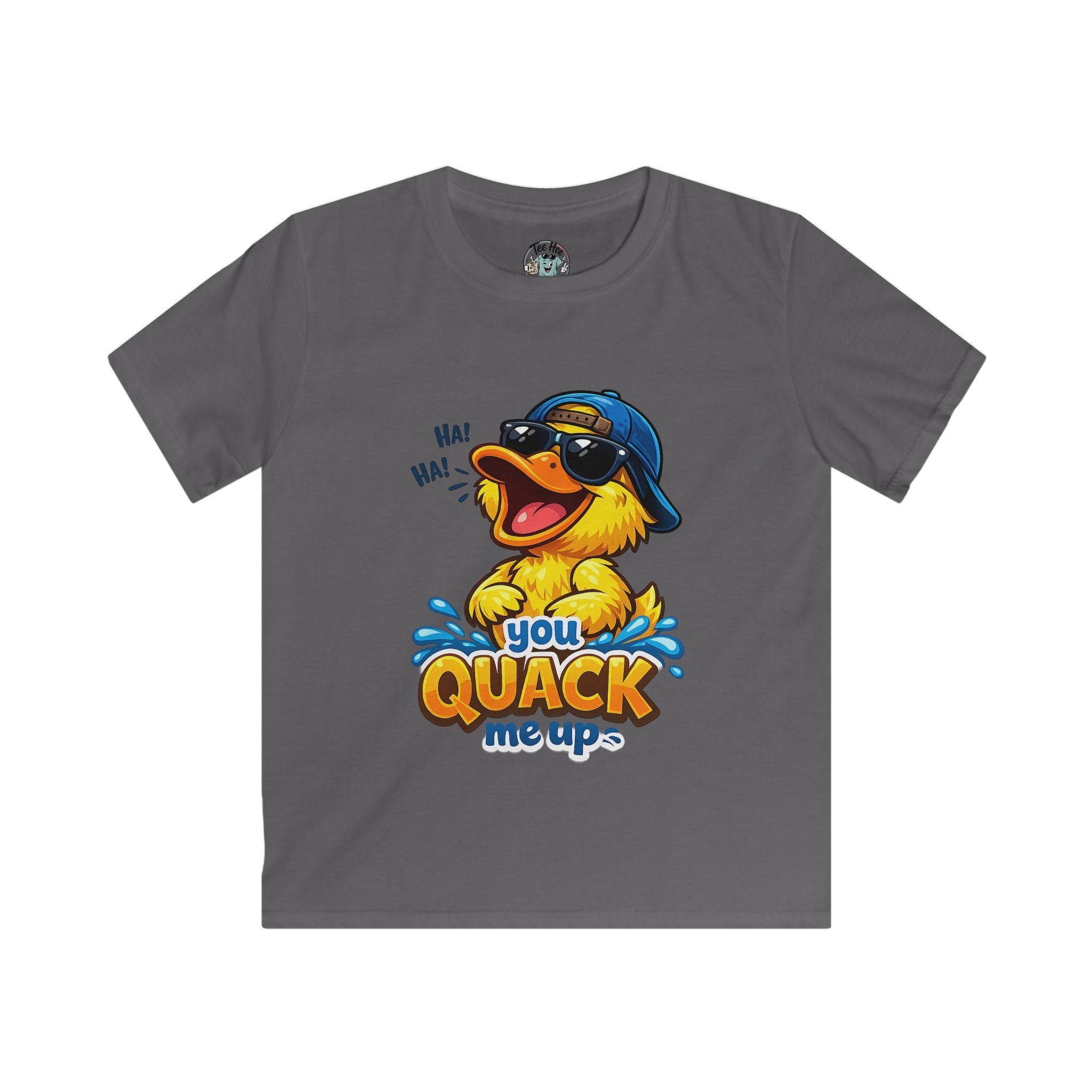 Kids Tee — "you QUACK me up" Funny Duck Graphic with Sunglasses & Hat