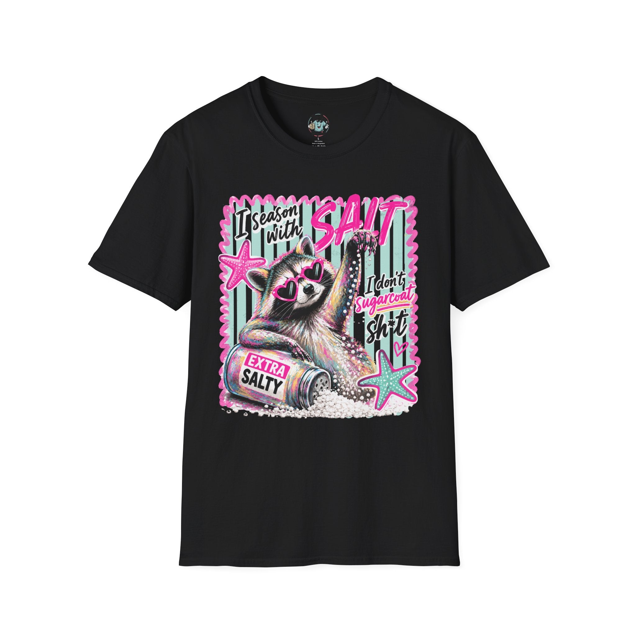 Extra Salty Raccoon T-Shirt — Funny Cute Sarcastic Graphic Tee