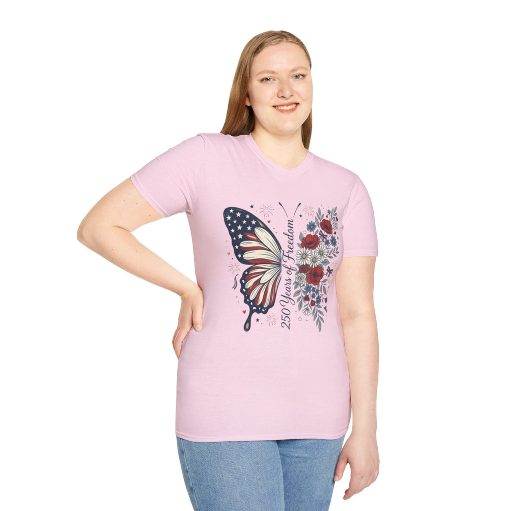Patriotic Butterfly T-Shirt — 4th of July Freedom Floral Tee