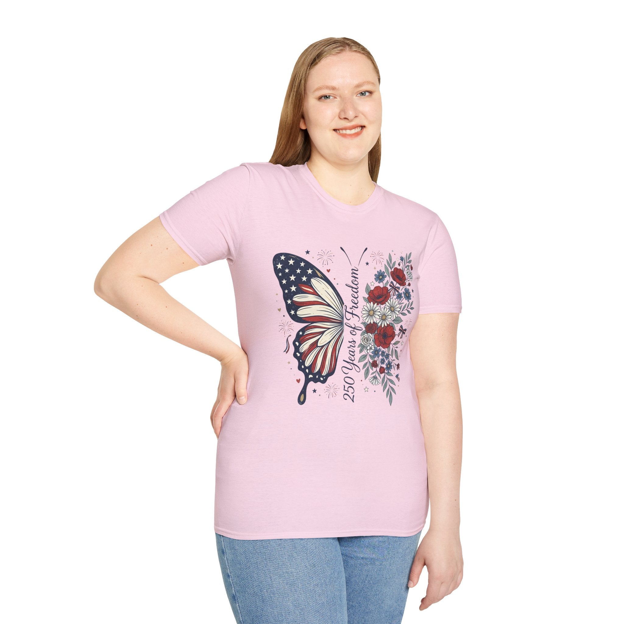 Patriotic Butterfly T-Shirt — 4th of July Freedom Floral Tee