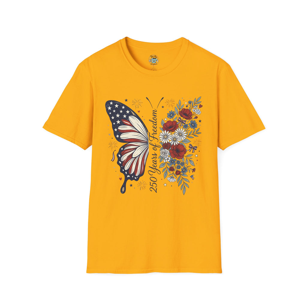 Patriotic Butterfly T-Shirt — 4th of July Freedom Floral Tee