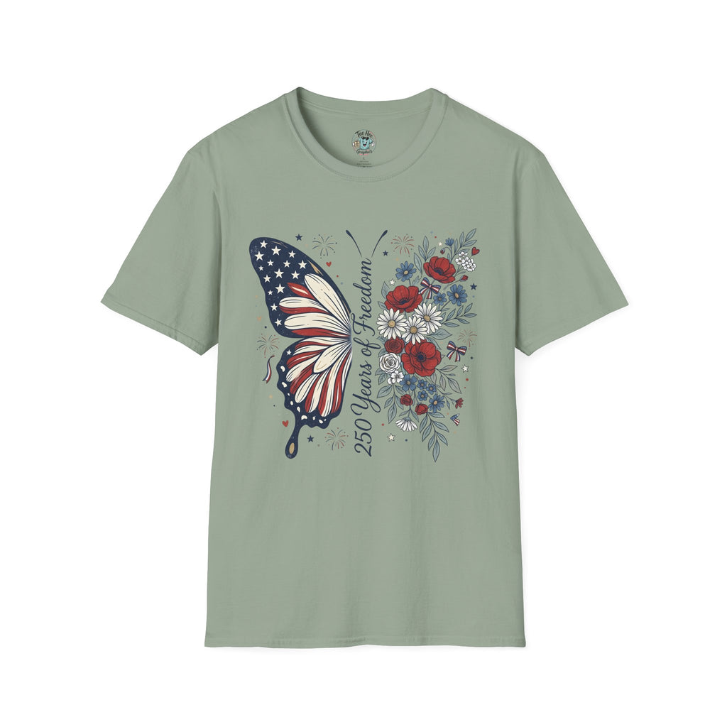 Patriotic Butterfly T-Shirt — 4th of July Freedom Floral Tee