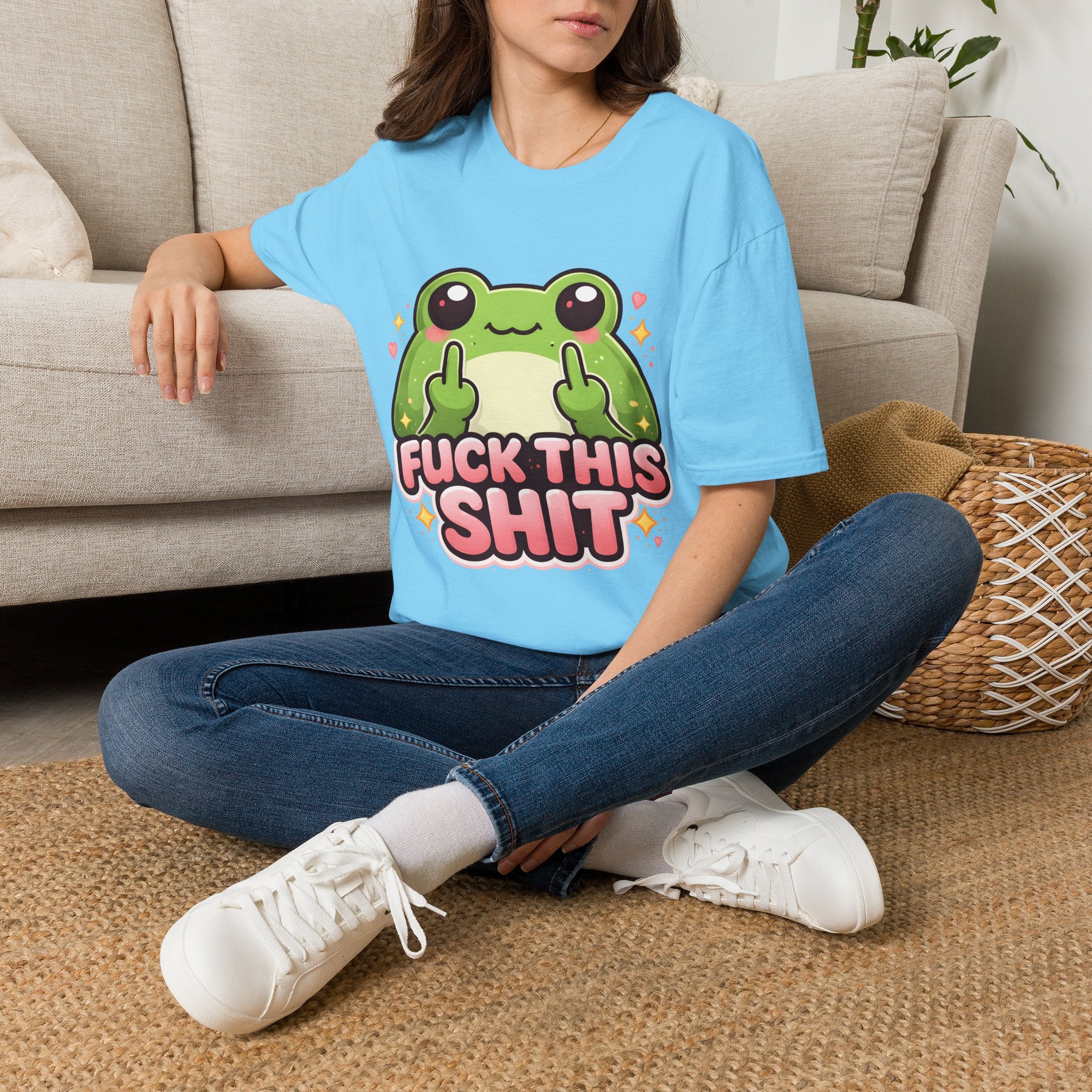 Fuck This Shit Cute Frog T-Shirt — Funny Frog Graphic Tee