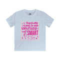 Kids Tee — "Unfortunately I Always Have Something to Say" Pink Bow Cute Graphic
