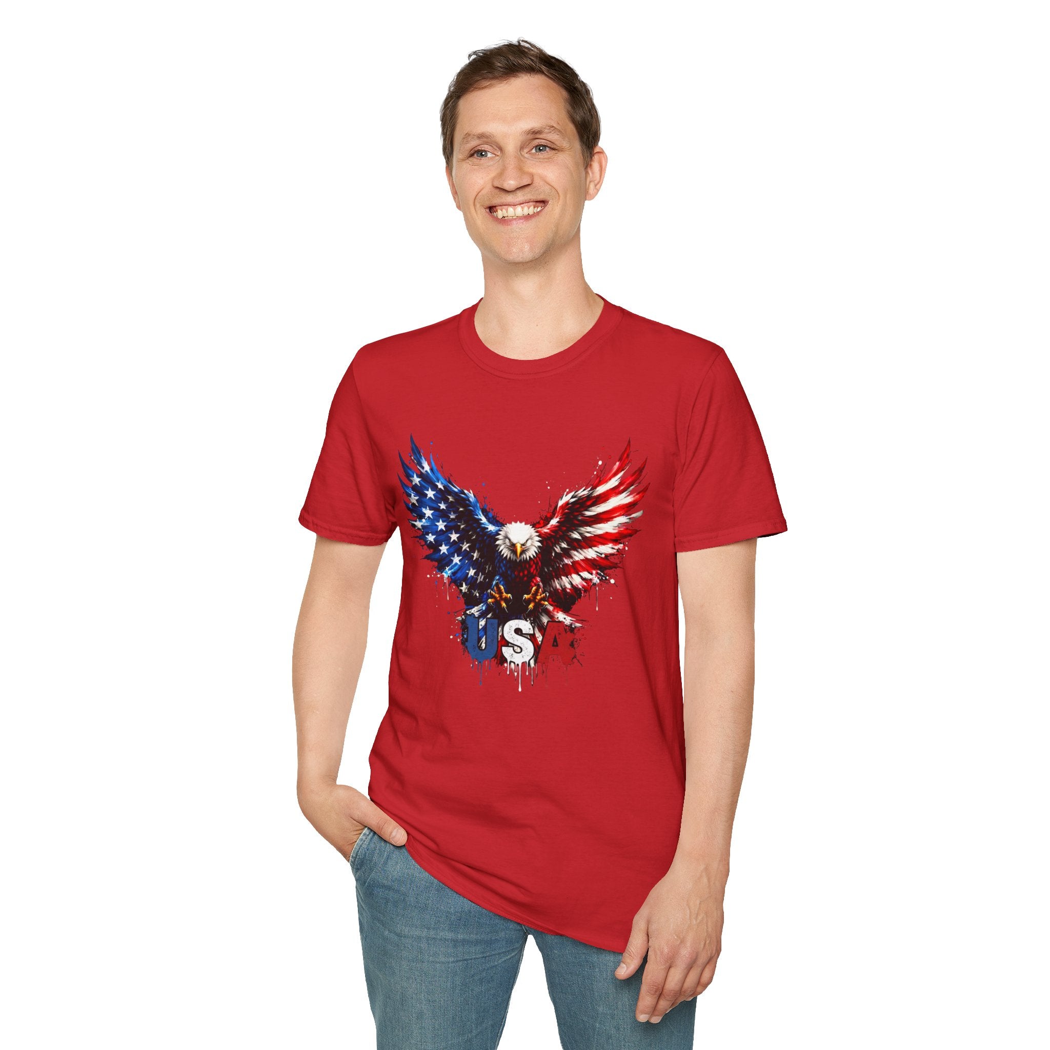Patriotic Eagle T-Shirt — USA Red White & Blue Tee