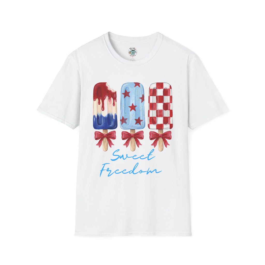 Sweet Freedom Popsicle T-Shirt — Red, White & Blue Stars