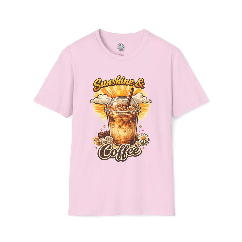 Sunshine & Iced Coffee T-Shirt — Summer Cafe Vibes Tee