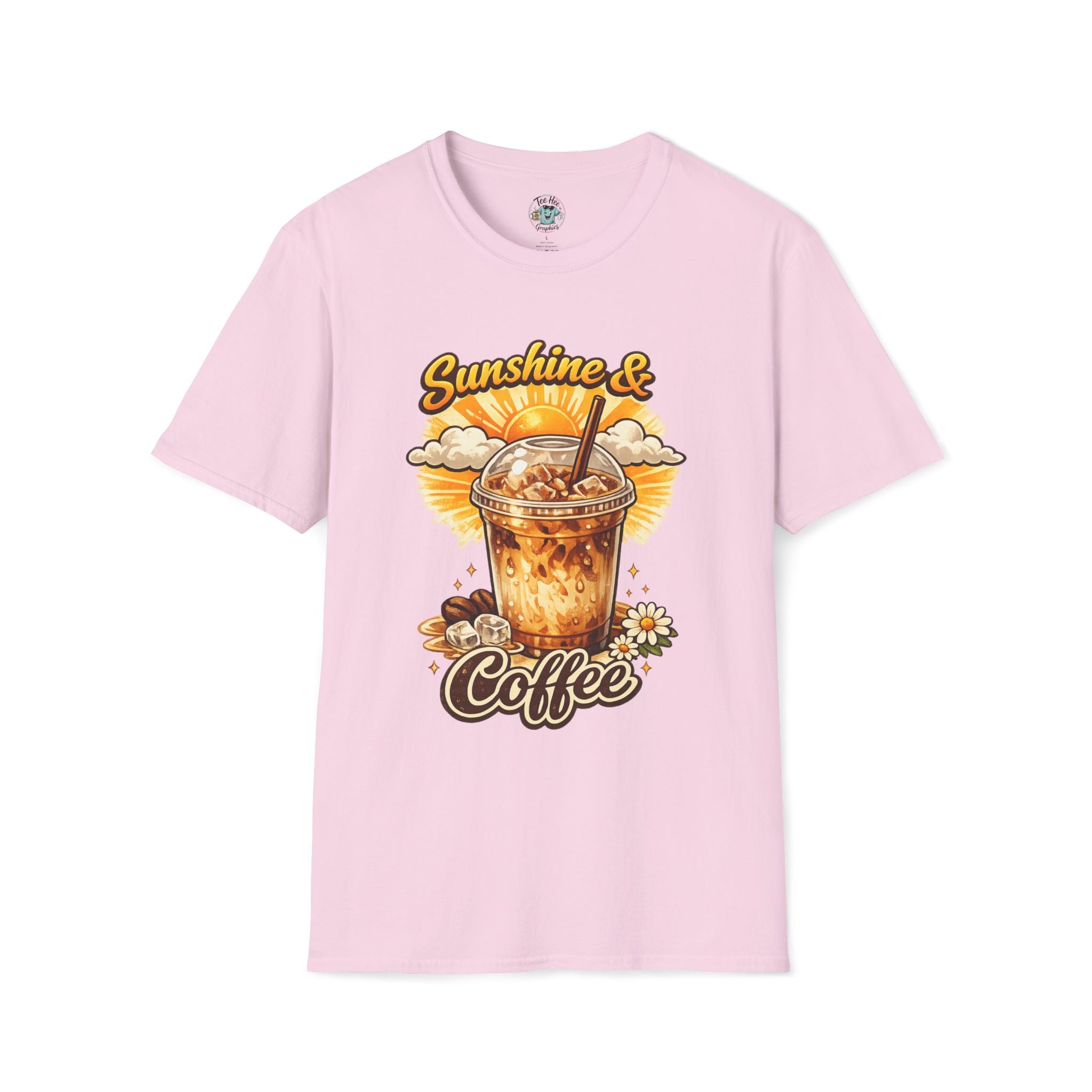 Sunshine & Iced Coffee T-Shirt — Summer Cafe Vibes Tee