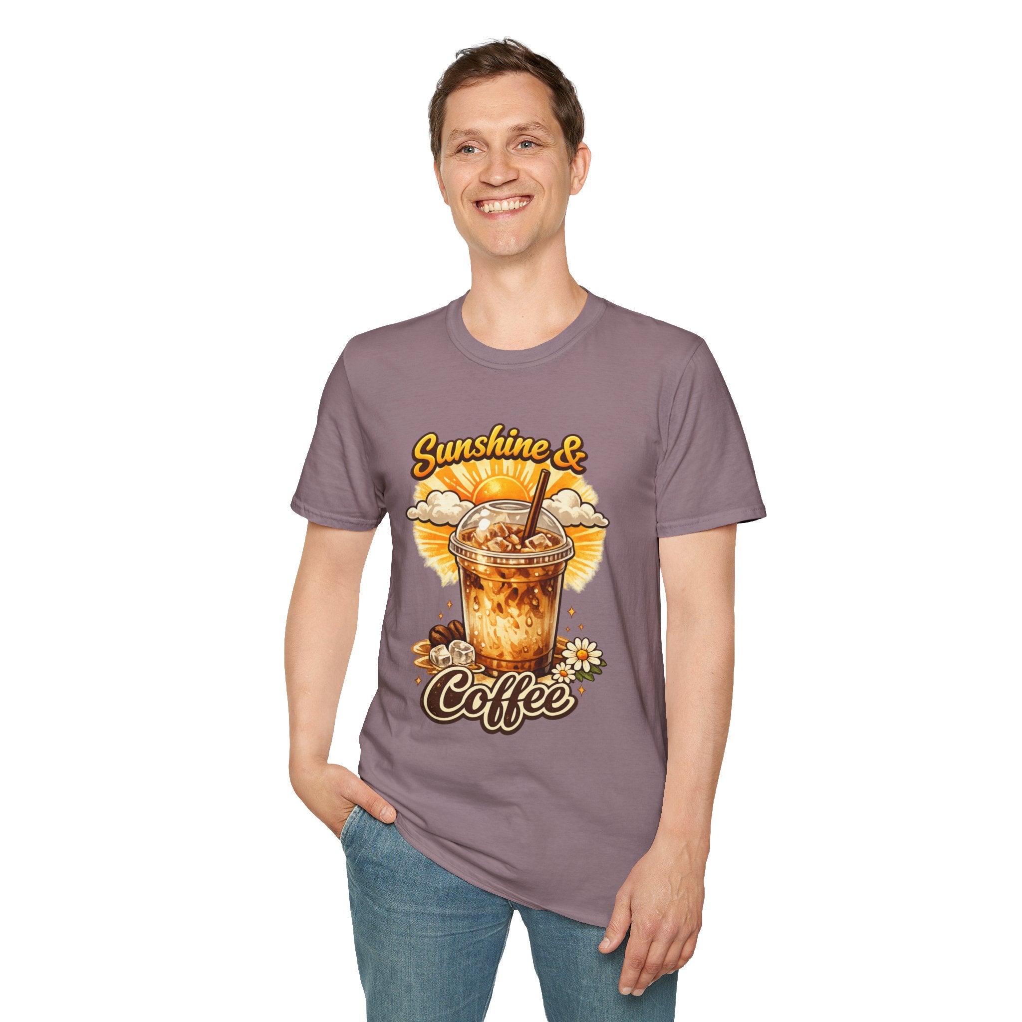 Sunshine & Iced Coffee T-Shirt — Summer Cafe Vibes Tee