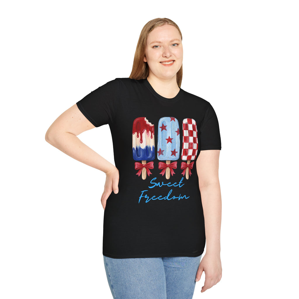 Sweet Freedom Popsicle T-Shirt — Red, White & Blue Stars