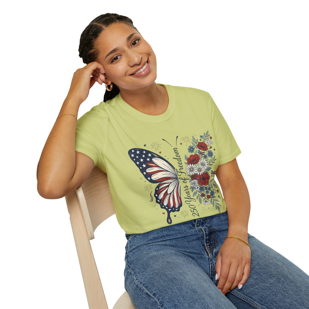 Patriotic Butterfly T-Shirt — 4th of July Freedom Floral Tee